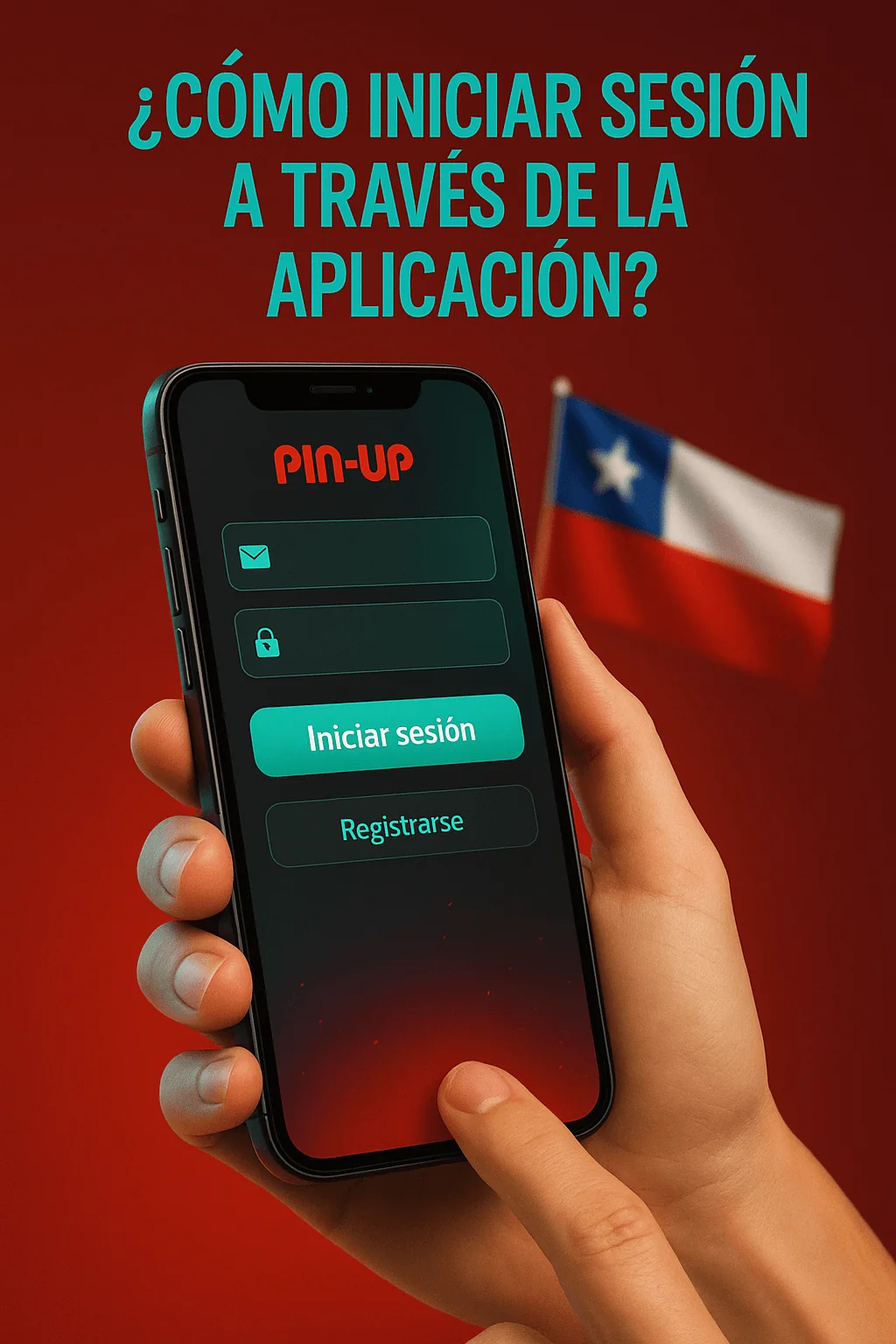 Ilustración del proceso de inicio de sesión en la app de Pinup Chile.